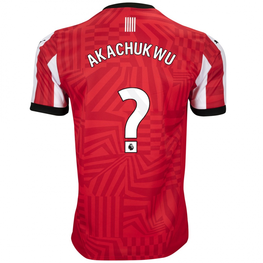 Niño Camiseta Romeo Akachukwu #0 Rojo Blanco 1ª Equipación 2024/25 La Camisa