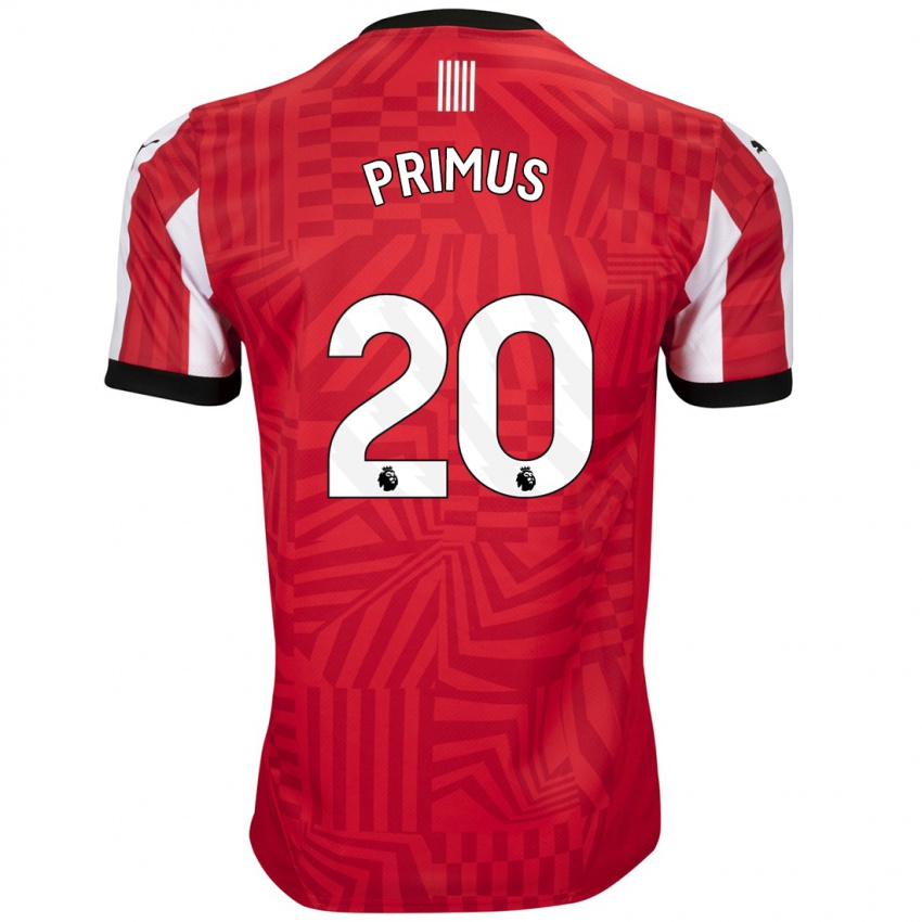 Niño Camiseta Atlanta Primus #20 Rojo Blanco 1ª Equipación 2024/25 La Camisa