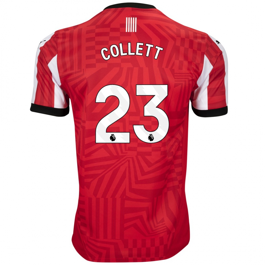 Niño Camiseta Megan Collett #23 Rojo Blanco 1ª Equipación 2024/25 La Camisa