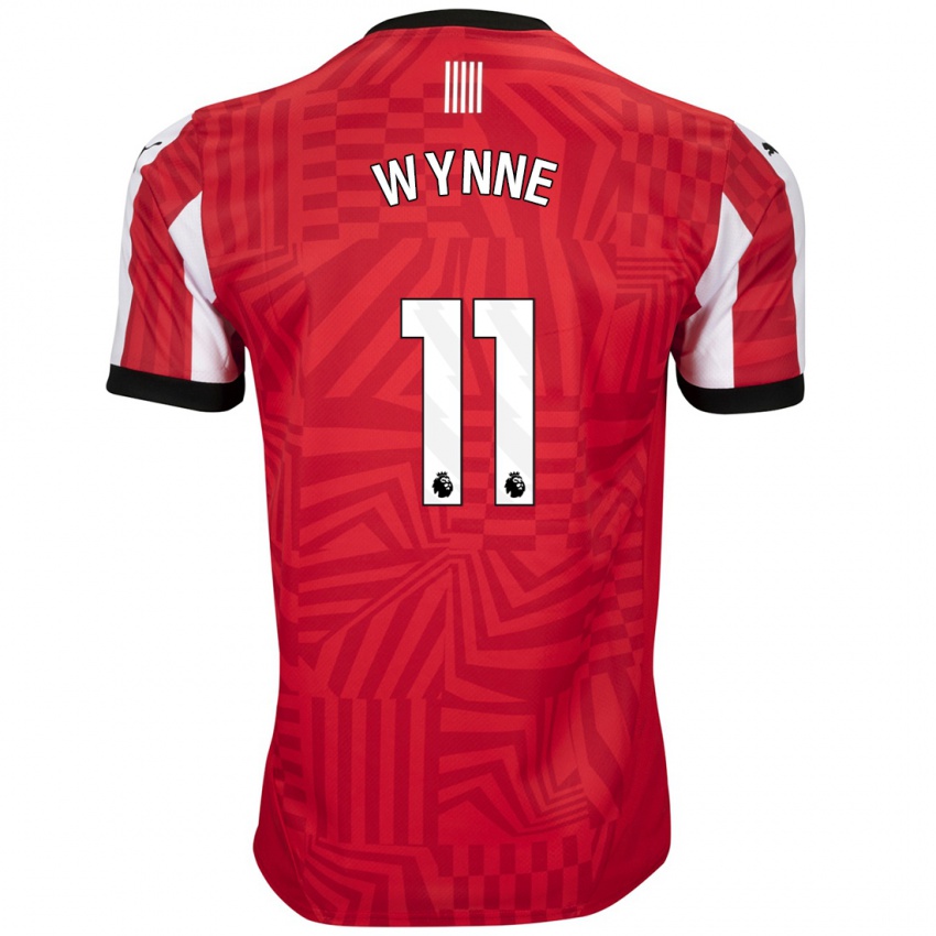 Niño Camiseta Megan Wynne #11 Rojo Blanco 1ª Equipación 2024/25 La Camisa