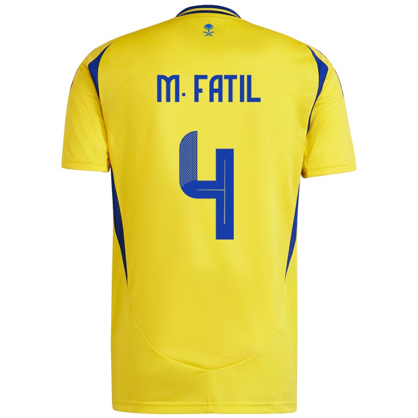 Niño Camiseta Mohammed Al-Fatil #4 Amarillo Azul 1ª Equipación 2024/25 La Camisa