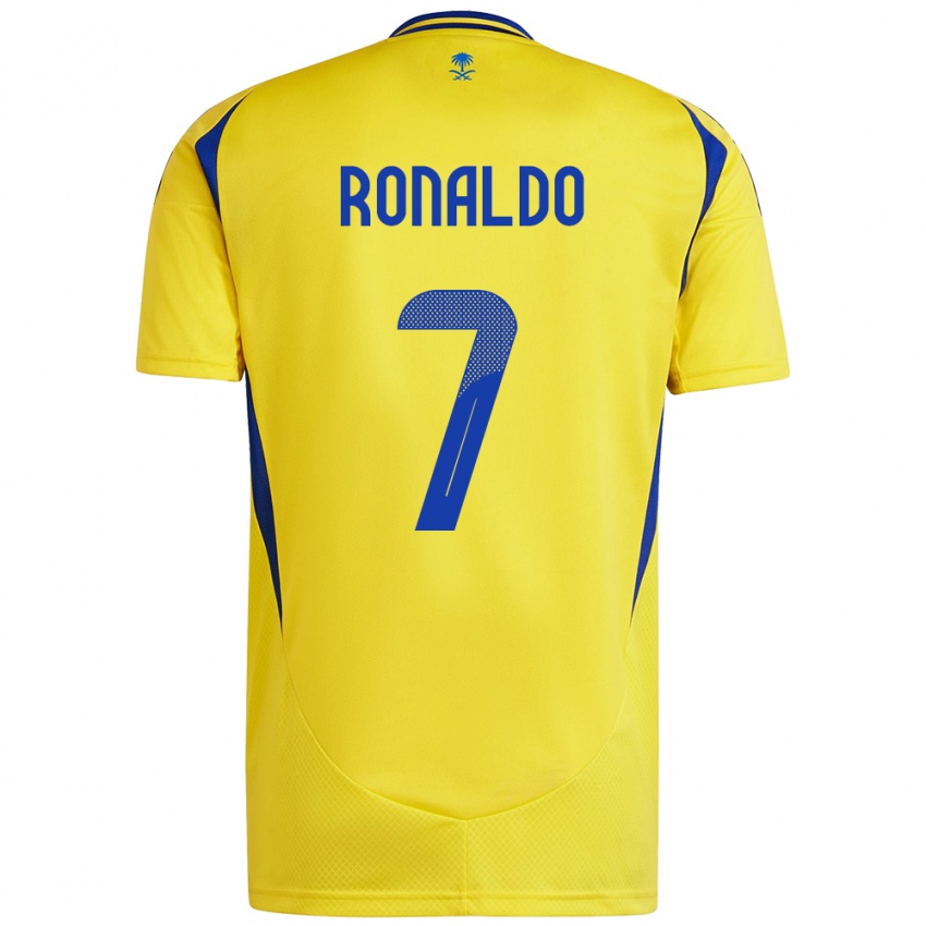 Niño Camiseta Cristiano Ronaldo #7 Amarillo Azul 1ª Equipación 2024/25 La Camisa