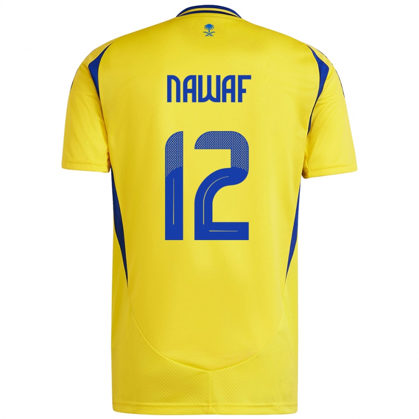 Niño Camiseta Nawaf Al-Boushal #12 Amarillo Azul 1ª Equipación 2024/25 La Camisa