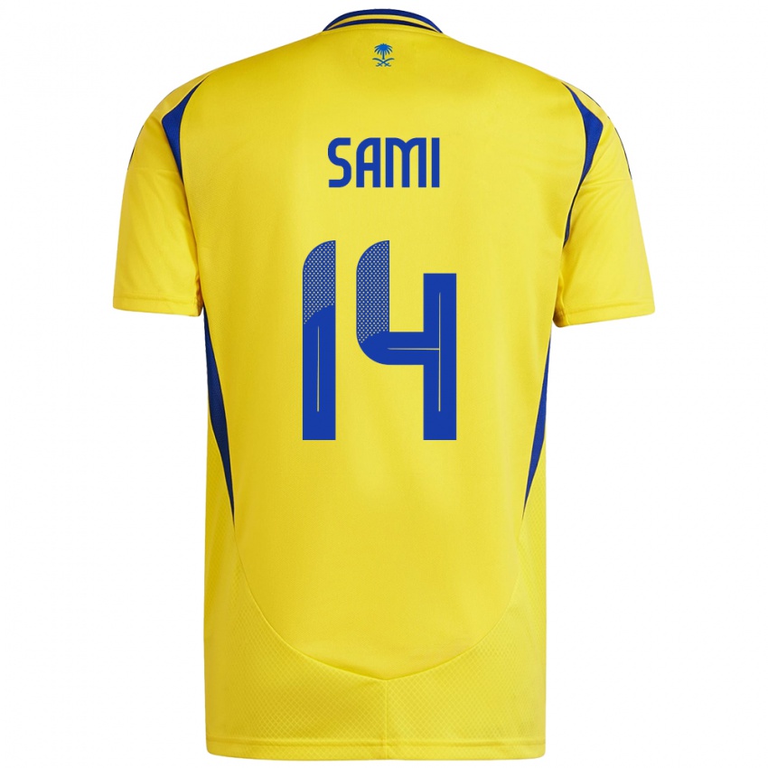 Niño Camiseta Sami Al-Najei #14 Amarillo Azul 1ª Equipación 2024/25 La Camisa