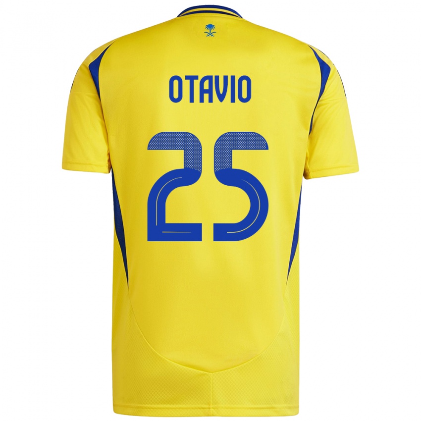 Niño Camiseta Otavio #25 Amarillo Azul 1ª Equipación 2024/25 La Camisa