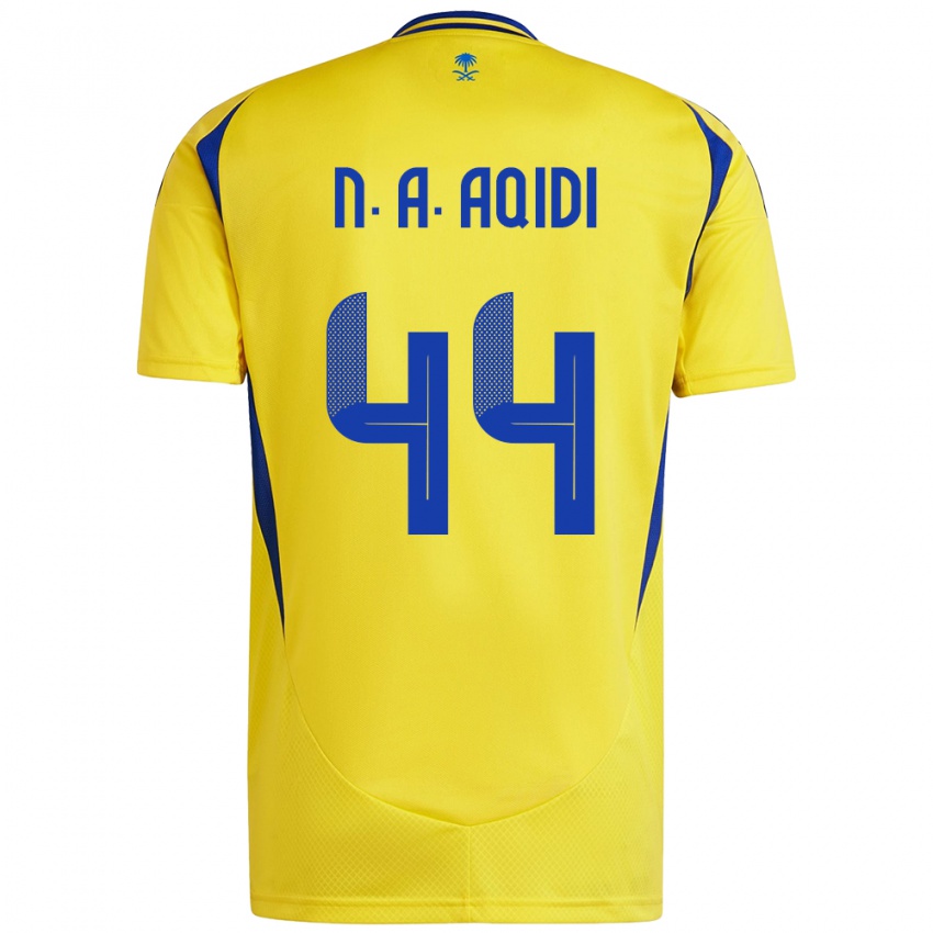 Niño Camiseta Nawaf Al-Aqidi #44 Amarillo Azul 1ª Equipación 2024/25 La Camisa