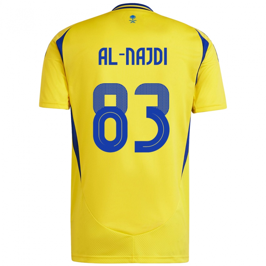 Niño Camiseta Salem Al-Najdi #83 Amarillo Azul 1ª Equipación 2024/25 La Camisa