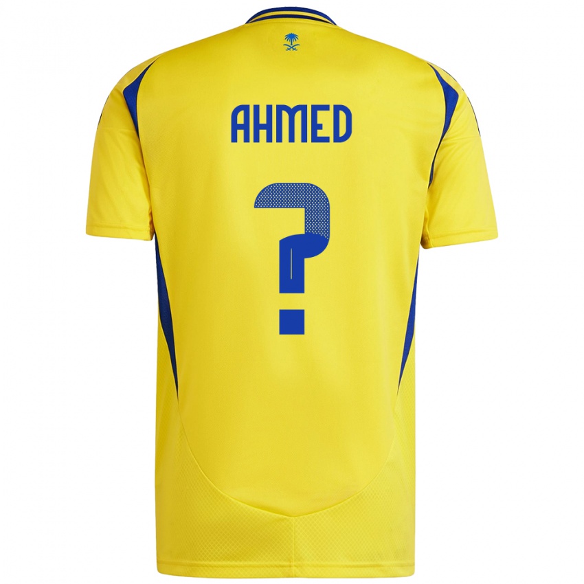 Niño Camiseta Al Anood Ahmed #0 Amarillo Azul 1ª Equipación 2024/25 La Camisa