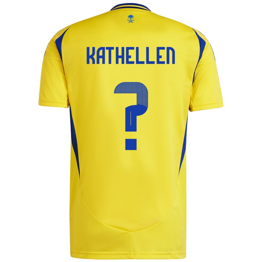 Niño Camiseta Kathellen #0 Amarillo Azul 1ª Equipación 2024/25 La Camisa