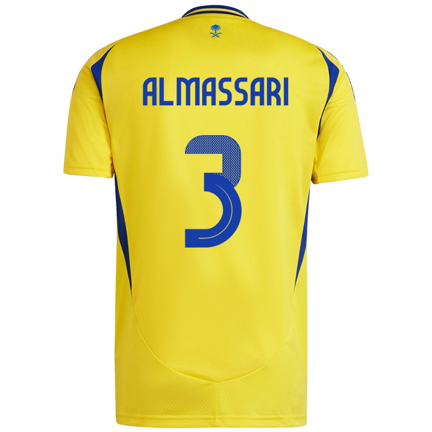 Niño Camiseta Wadha Almassari #3 Amarillo Azul 1ª Equipación 2024/25 La Camisa