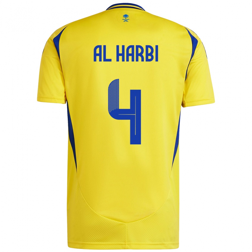 Niño Camiseta Fay Al-Harbi #4 Amarillo Azul 1ª Equipación 2024/25 La Camisa