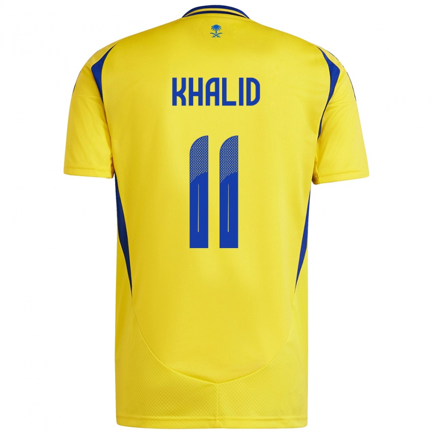 Niño Camiseta Khalid Al-Ghannam #11 Amarillo Azul 1ª Equipación 2024/25 La Camisa