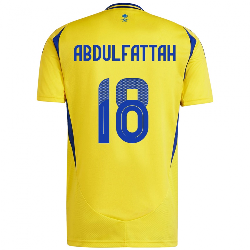 Niño Camiseta Abdulfattah Adam #18 Amarillo Azul 1ª Equipación 2024/25 La Camisa