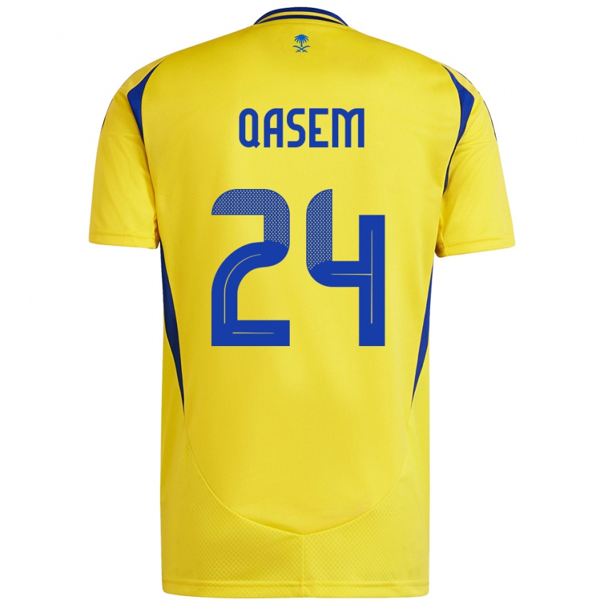 Niño Camiseta Mohammed Qasem #24 Amarillo Azul 1ª Equipación 2024/25 La Camisa