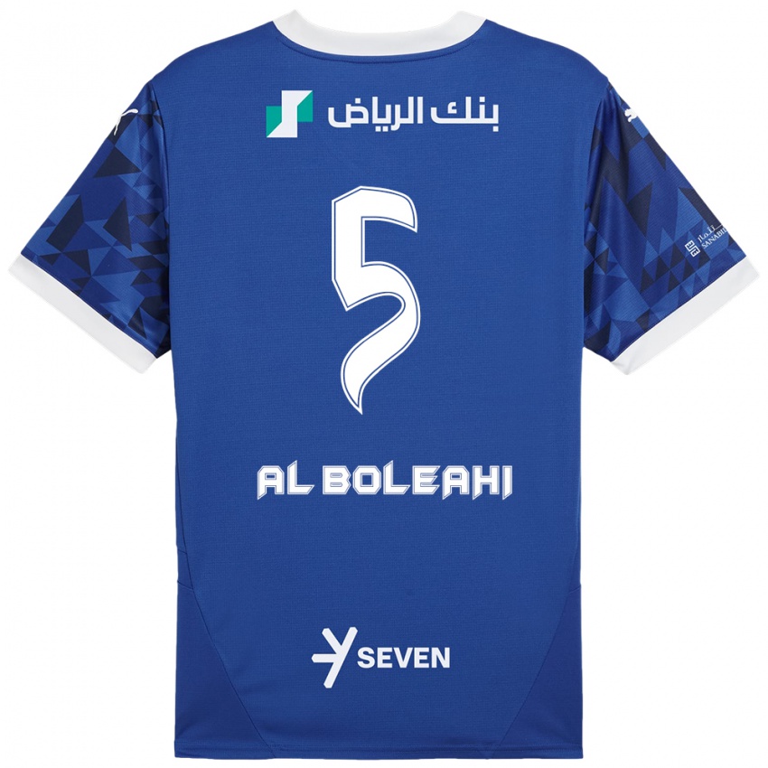 Niño Camiseta Ali Al-Boleahi #5 Azul Oscuro Blanco 1ª Equipación 2024/25 La Camisa