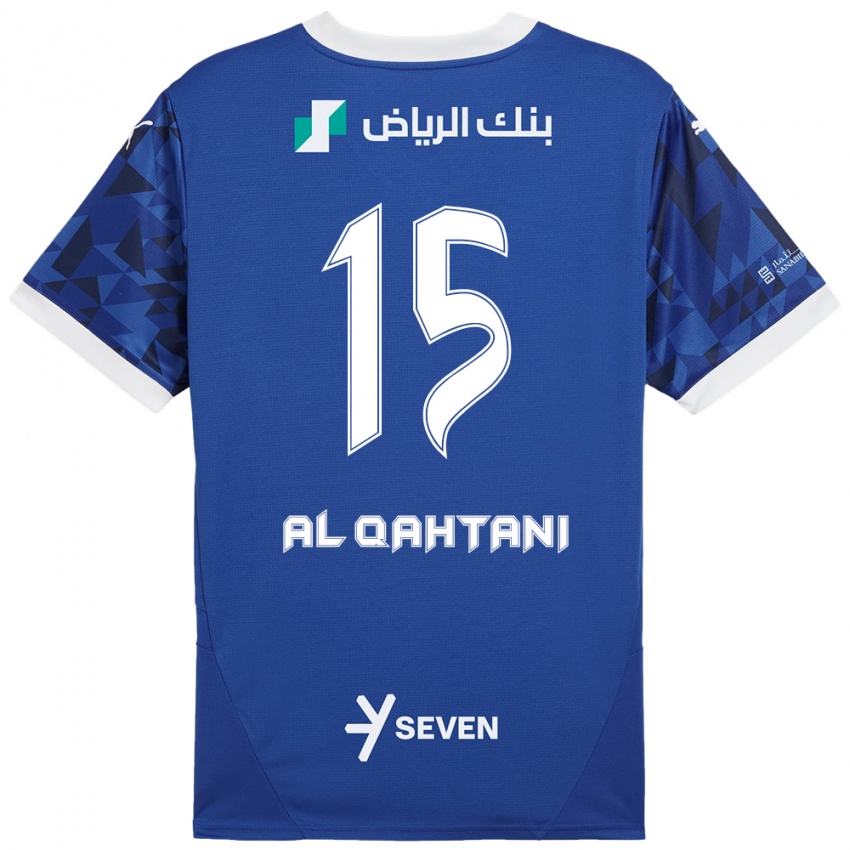 Niño Camiseta Mohammed Al-Qahtani #15 Azul Oscuro Blanco 1ª Equipación 2024/25 La Camisa