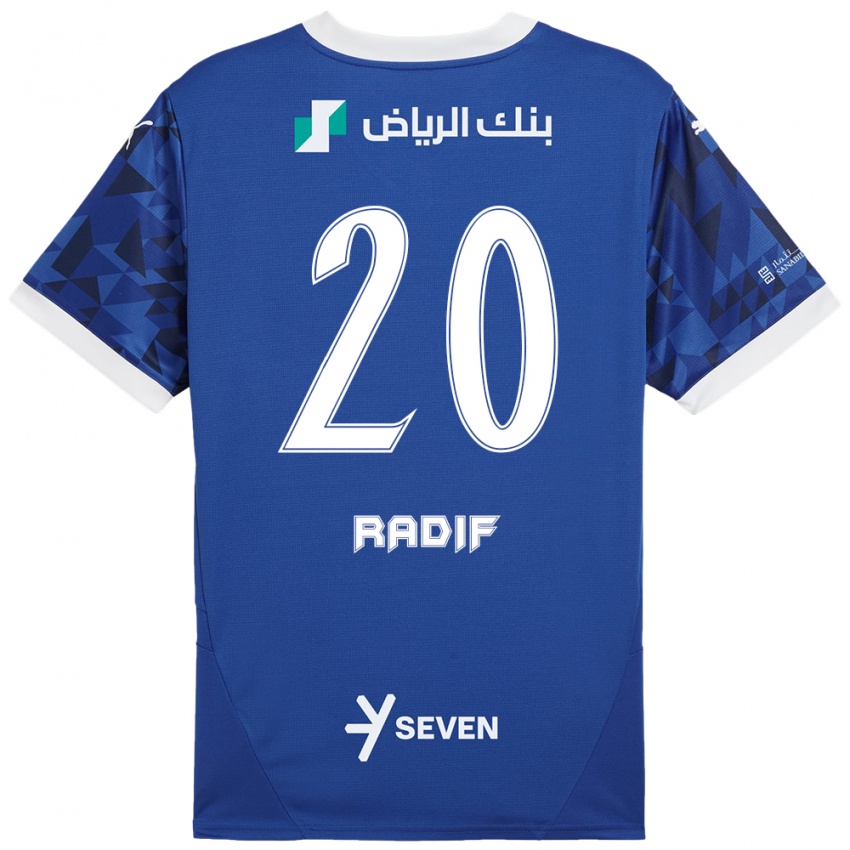 Niño Camiseta Abdullah Radif #20 Azul Oscuro Blanco 1ª Equipación 2024/25 La Camisa