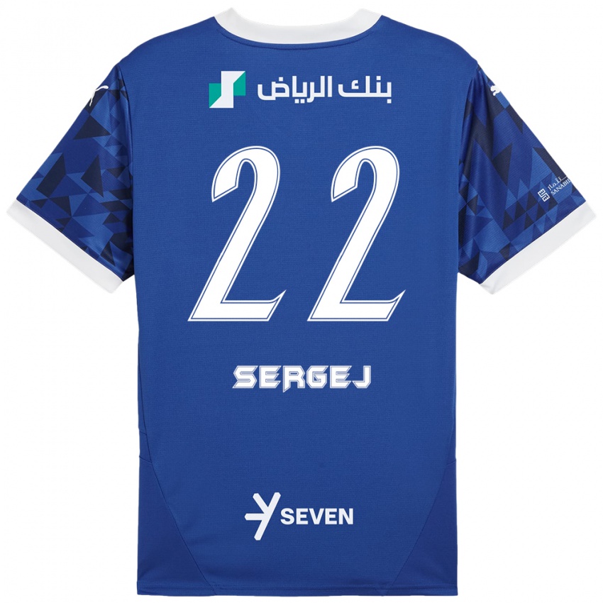 Niño Camiseta Sergej Milinkovic-Savic #22 Azul Oscuro Blanco 1ª Equipación 2024/25 La Camisa