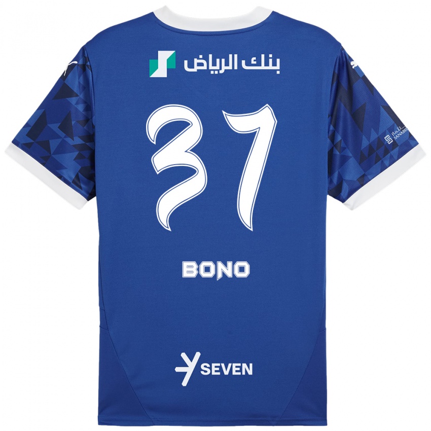 Niño Camiseta Bono #37 Azul Oscuro Blanco 1ª Equipación 2024/25 La Camisa