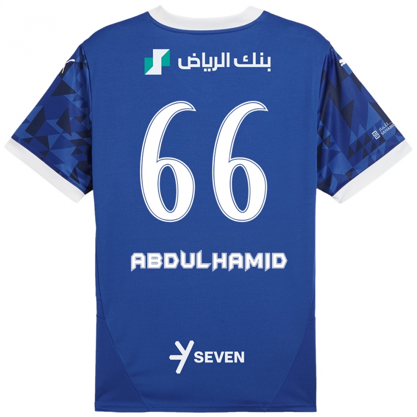 Niño Camiseta Saud Abdulhamid #66 Azul Oscuro Blanco 1ª Equipación 2024/25 La Camisa