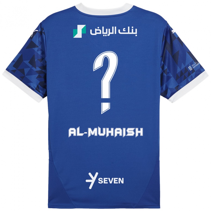 Niño Camiseta Mohammed Al-Muhaish #0 Azul Oscuro Blanco 1ª Equipación 2024/25 La Camisa