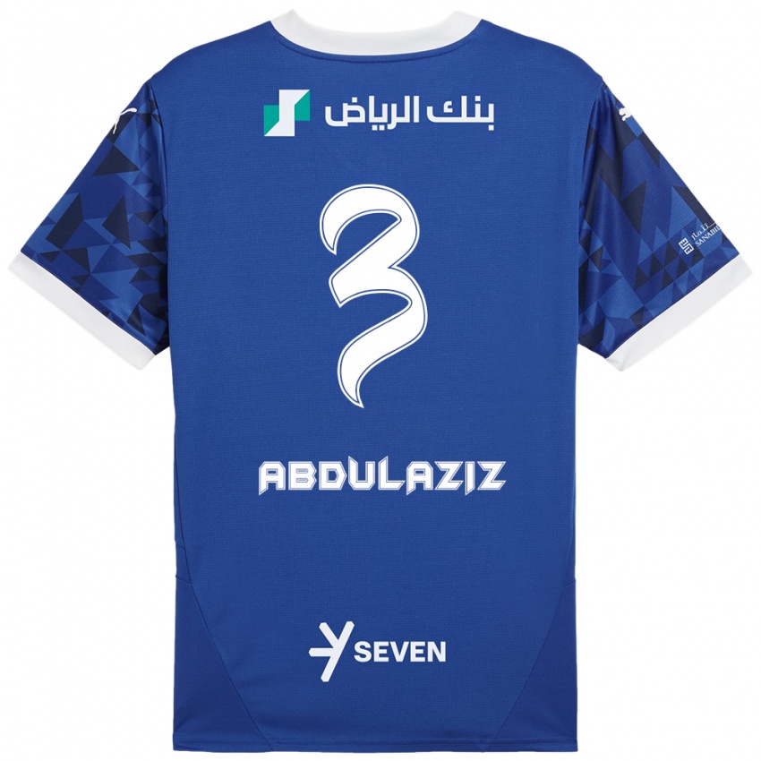 Niño Camiseta Al Jawhara Abdulaziz #3 Azul Oscuro Blanco 1ª Equipación 2024/25 La Camisa