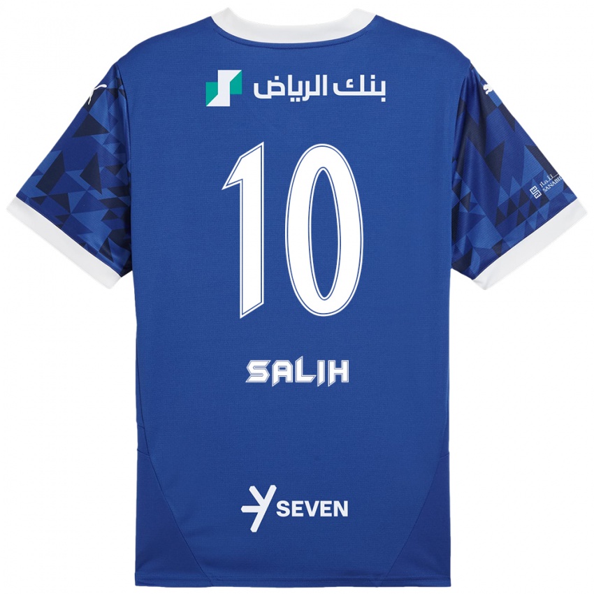 Niño Camiseta Zakia Salih #10 Azul Oscuro Blanco 1ª Equipación 2024/25 La Camisa