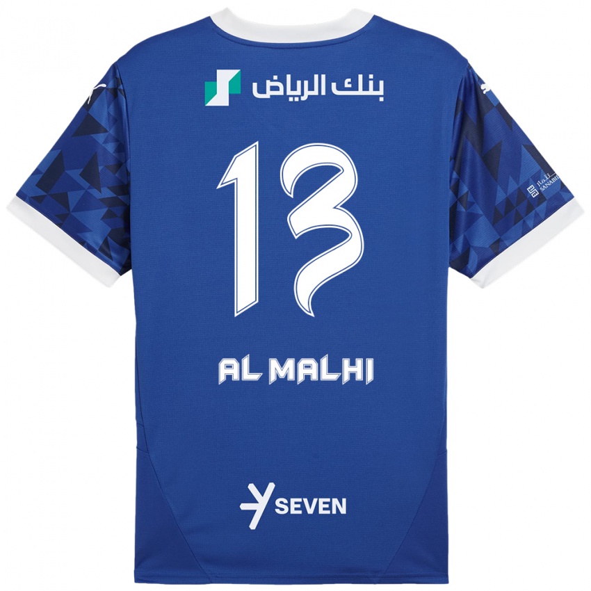 Niño Camiseta Al Muhra Al-Malhi #13 Azul Oscuro Blanco 1ª Equipación 2024/25 La Camisa