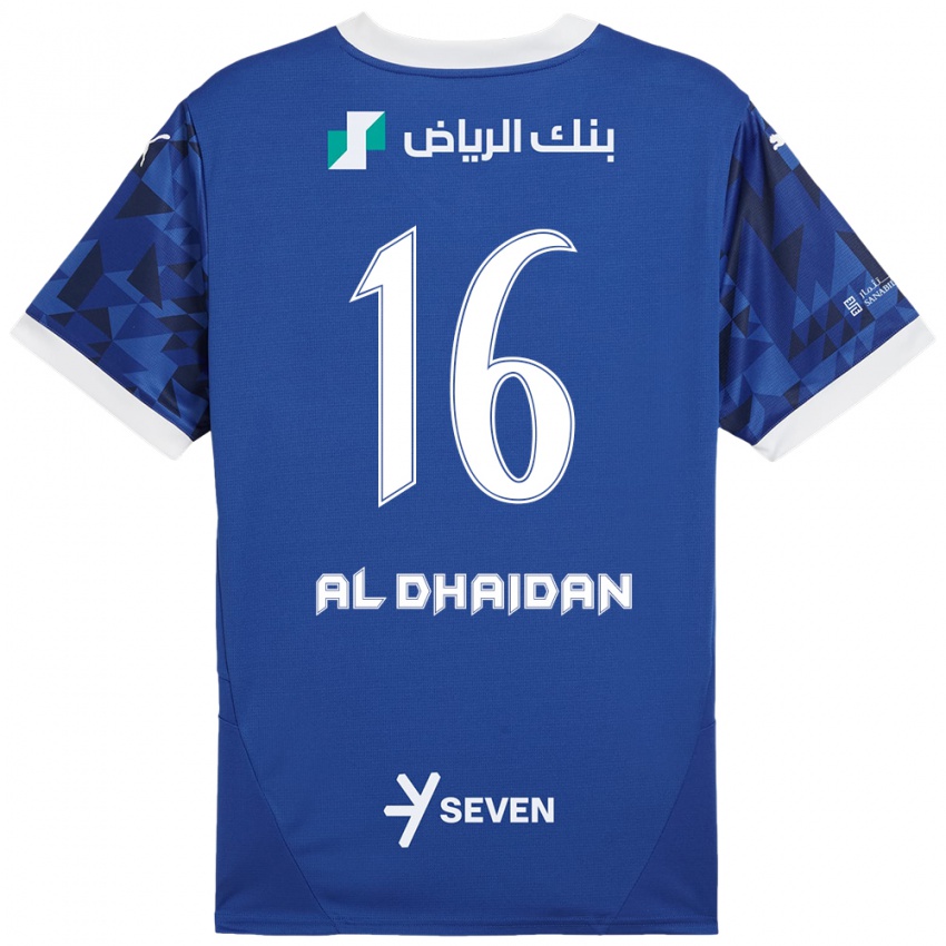 Niño Camiseta Nadia Al-Dhaidan #16 Azul Oscuro Blanco 1ª Equipación 2024/25 La Camisa