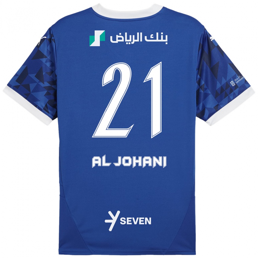 Niño Camiseta Joury Al-Johani #21 Azul Oscuro Blanco 1ª Equipación 2024/25 La Camisa