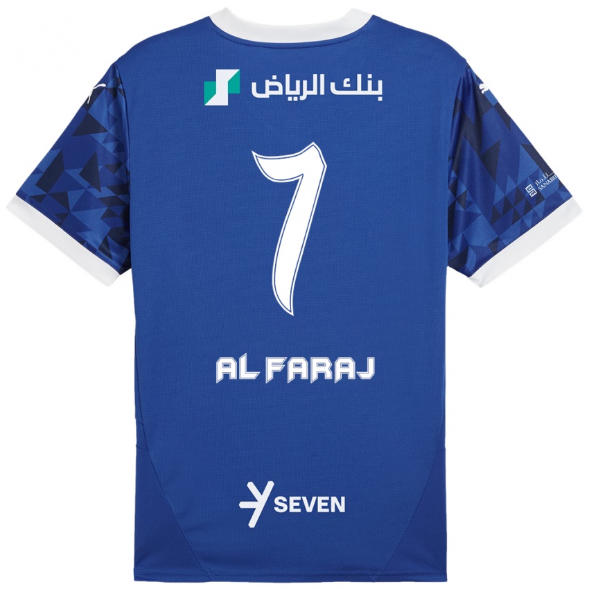 Niño Camiseta Salman Al-Faraj #7 Azul Oscuro Blanco 1ª Equipación 2024/25 La Camisa