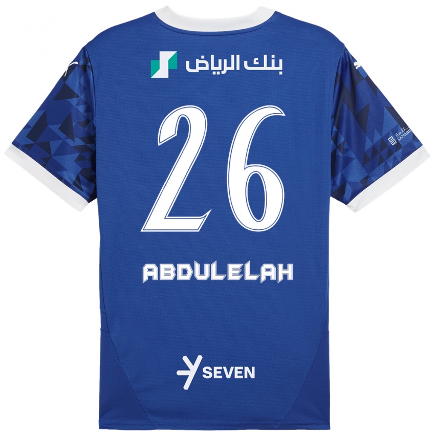 Niño Camiseta Abdulelah Al-Malki #26 Azul Oscuro Blanco 1ª Equipación 2024/25 La Camisa