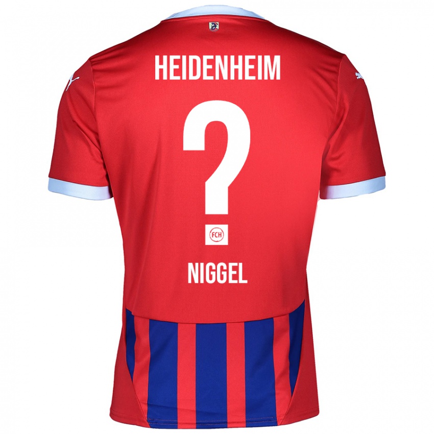 Niño Camiseta Henrik Niggel #0 Rojo Azul 1ª Equipación 2024/25 La Camisa