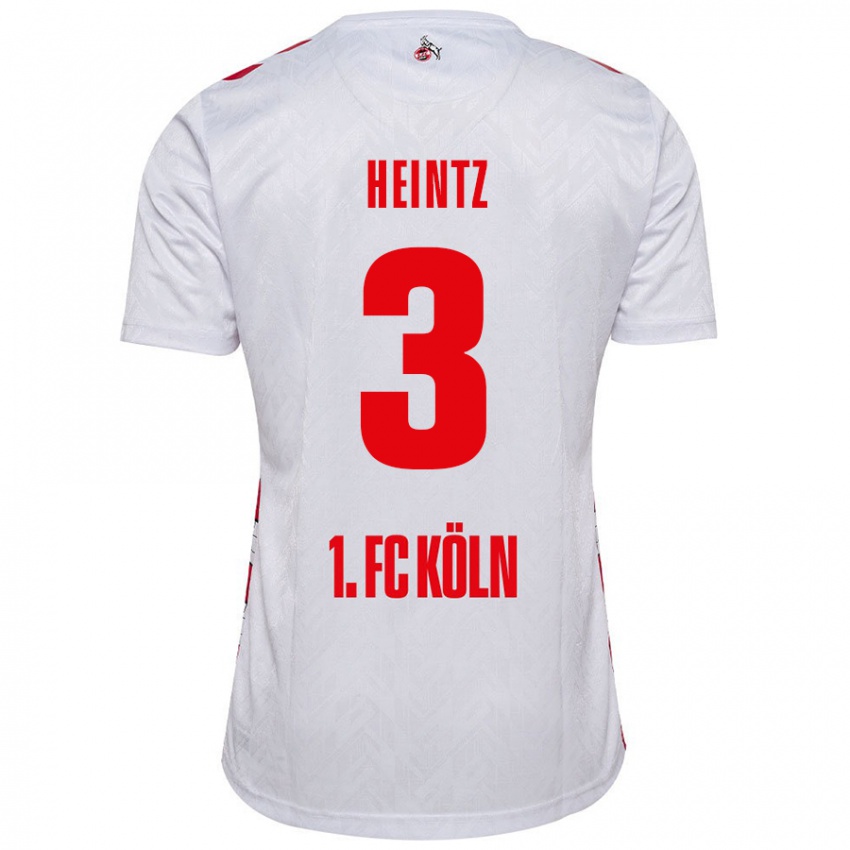 Niño Camiseta Dominique Heintz #3 Blanco Rojo 1ª Equipación 2024/25 La Camisa