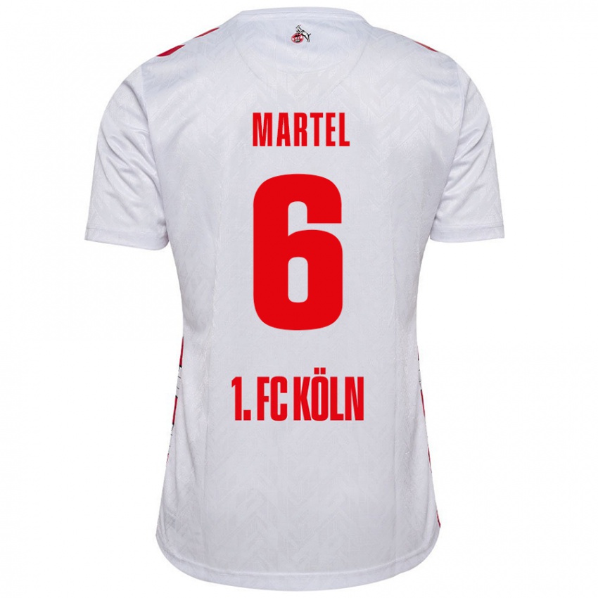 Niño Camiseta Eric Martel #6 Blanco Rojo 1ª Equipación 2024/25 La Camisa