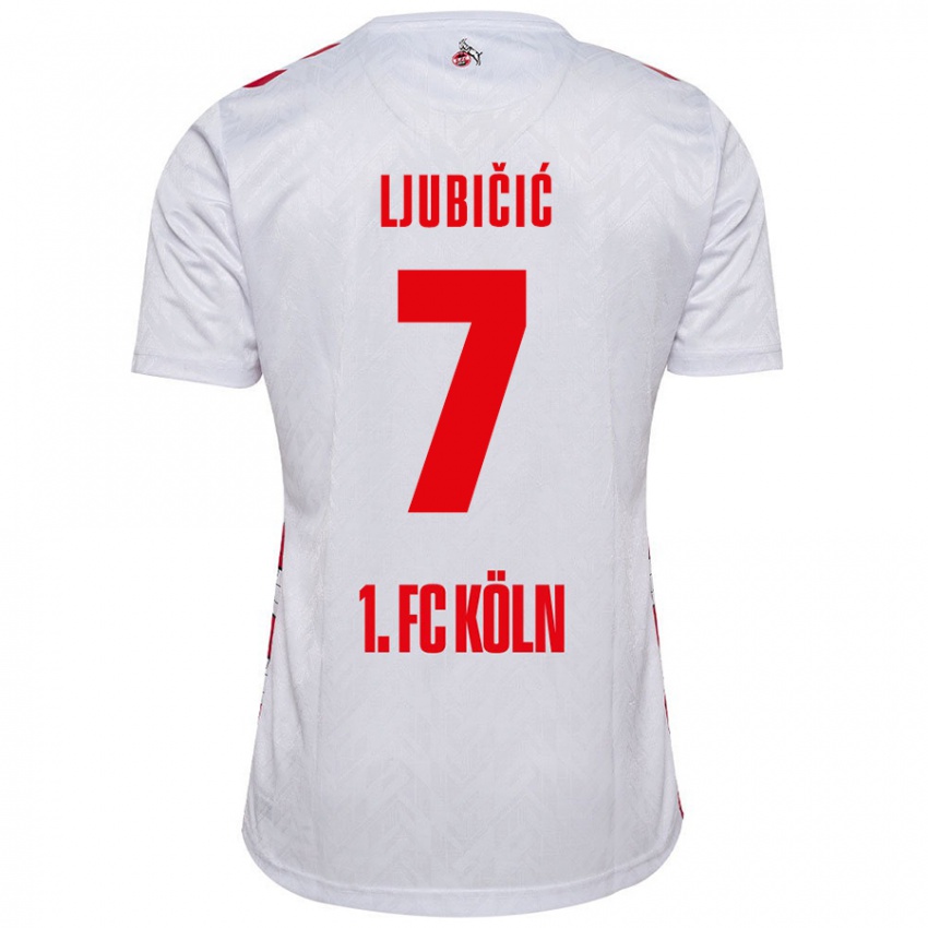 Niño Camiseta Dejan Ljubicic #7 Blanco Rojo 1ª Equipación 2024/25 La Camisa