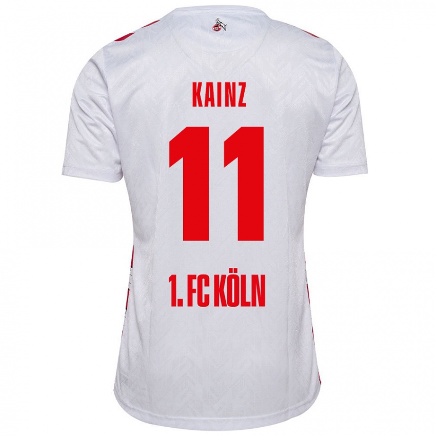 Niño Camiseta Florian Kainz #11 Blanco Rojo 1ª Equipación 2024/25 La Camisa