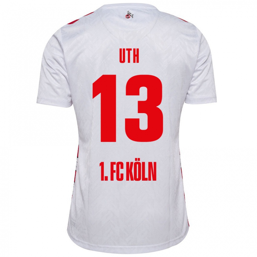 Niño Camiseta Mark Uth #13 Blanco Rojo 1ª Equipación 2024/25 La Camisa