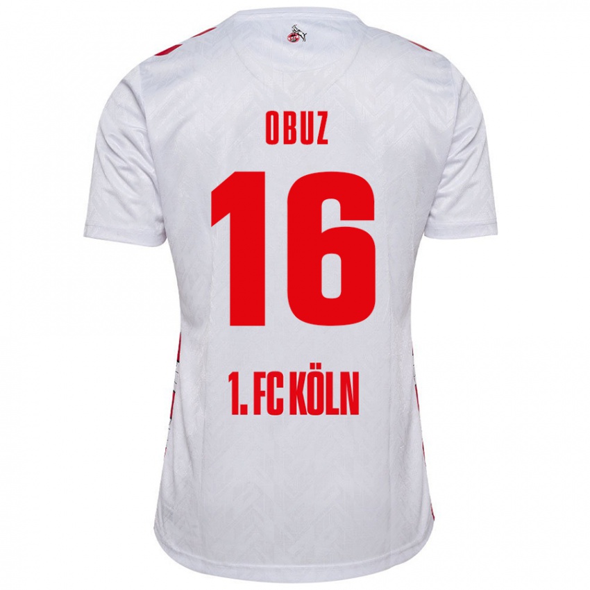 Niño Camiseta Marvin Obuz #16 Blanco Rojo 1ª Equipación 2024/25 La Camisa