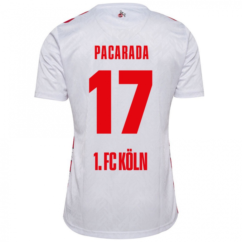 Niño Camiseta Leart Paçarada #17 Blanco Rojo 1ª Equipación 2024/25 La Camisa