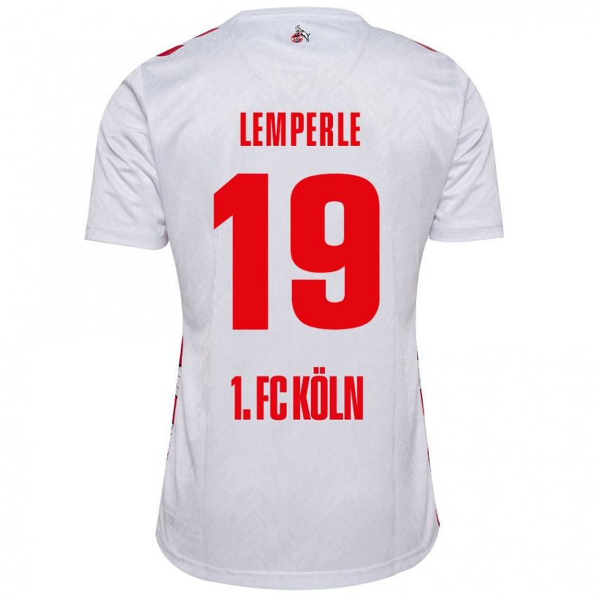 Niño Camiseta Tim Lemperle #19 Blanco Rojo 1ª Equipación 2024/25 La Camisa