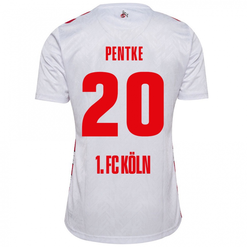 Niño Camiseta Philipp Pentke #20 Blanco Rojo 1ª Equipación 2024/25 La Camisa