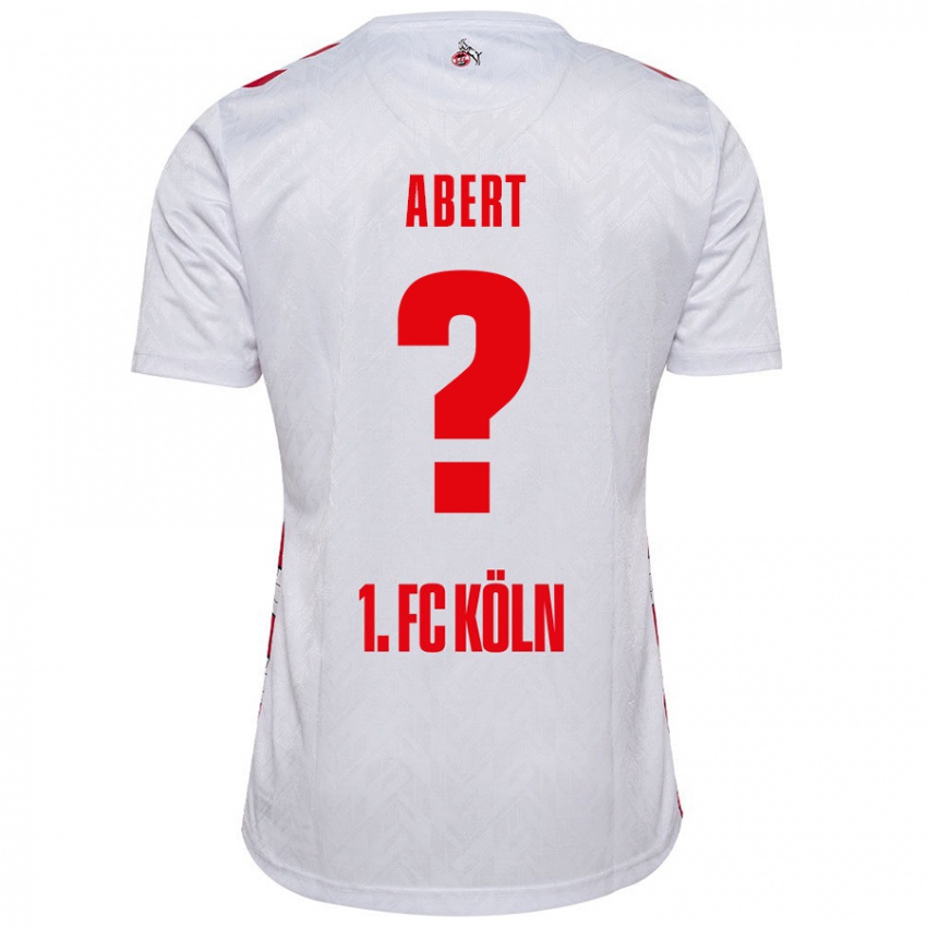 Niño Camiseta Niklas Abert #0 Blanco Rojo 1ª Equipación 2024/25 La Camisa