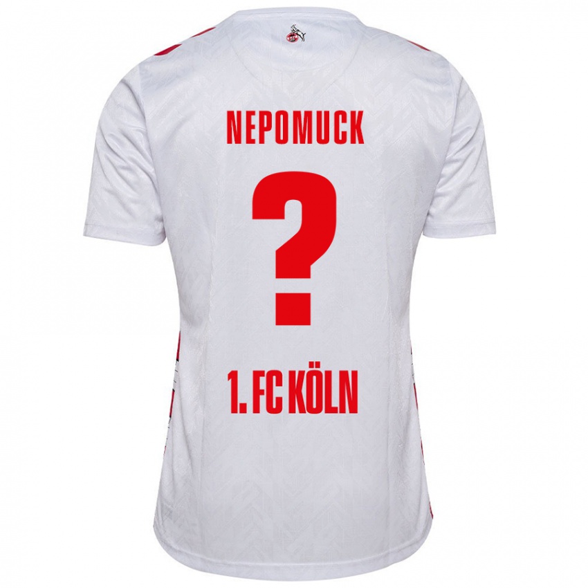 Niño Camiseta Simon Nepomuck #0 Blanco Rojo 1ª Equipación 2024/25 La Camisa