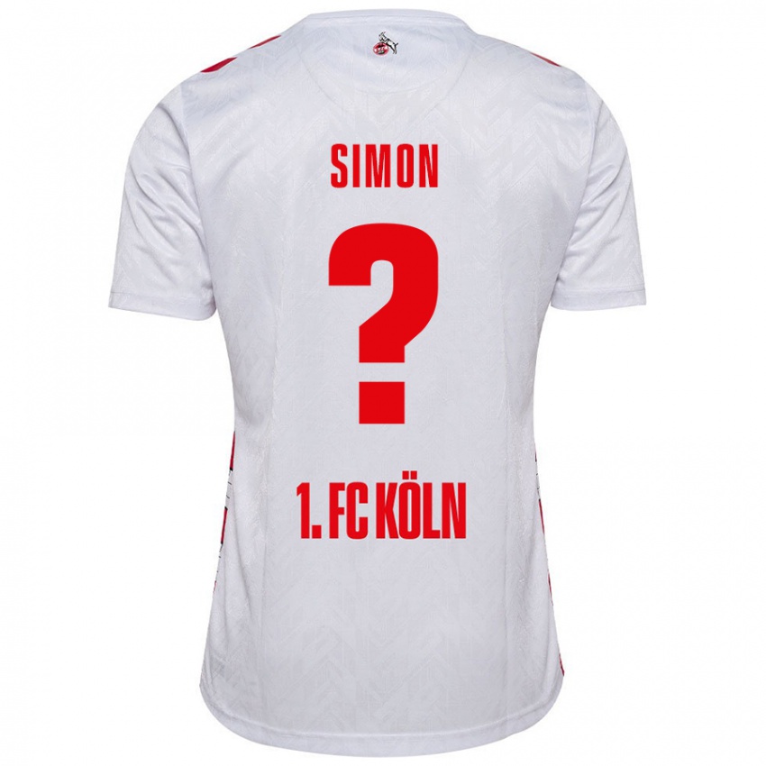 Niño Camiseta Josias Simon #0 Blanco Rojo 1ª Equipación 2024/25 La Camisa