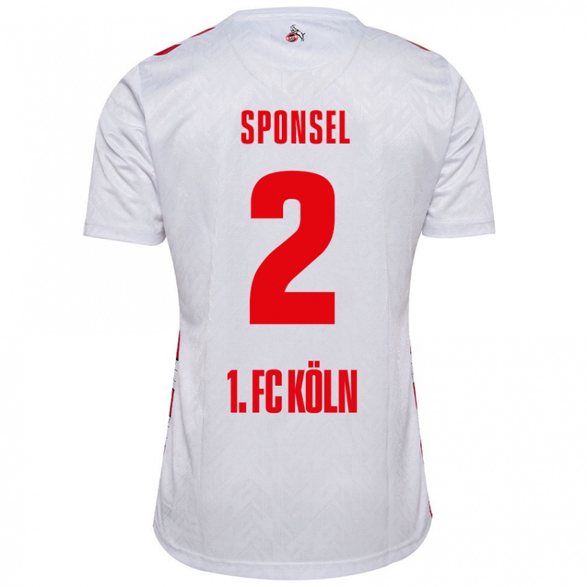 Niño Camiseta Meiko Sponsel #2 Blanco Rojo 1ª Equipación 2024/25 La Camisa