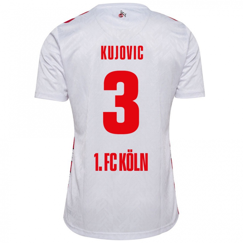 Niño Camiseta Emin Kujovic #3 Blanco Rojo 1ª Equipación 2024/25 La Camisa