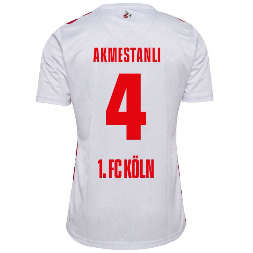 Niño Camiseta Teoman Akmestanli #4 Blanco Rojo 1ª Equipación 2024/25 La Camisa