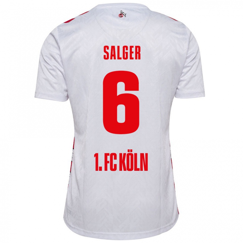 Niño Camiseta Stephan Salger #6 Blanco Rojo 1ª Equipación 2024/25 La Camisa