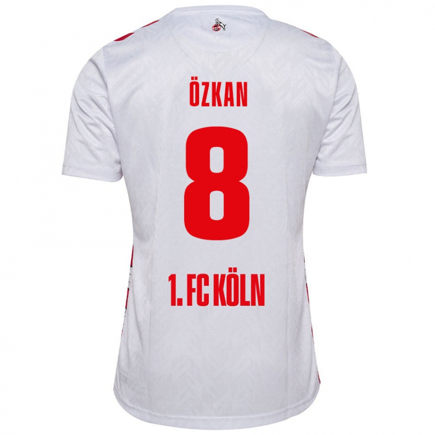 Niño Camiseta Mikail Özkan #8 Blanco Rojo 1ª Equipación 2024/25 La Camisa